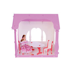 Домик для кукол "Летний дом Вероника", бело-розовый с мебелью Replace and Choose