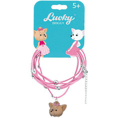 Кожаный браслет Orange Lucky Doggy, с Йорком