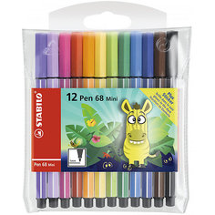 Фломастеры Stabilo "Pen mini funnimals", 12 цветов