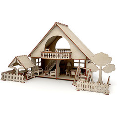 Сборная модель ХэппиДом "Летний дом с беседкой и качелями"