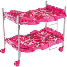 Кроватка двухэтажная Buggy Boom Loona, темно-розовый со звездами