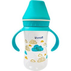 Бутылочка Uviton Baby с широким горлышком, 250 мл, голубой