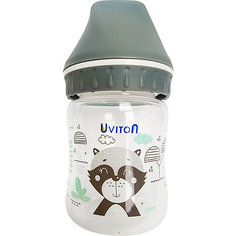 Бутылочка Uviton Baby с широким горлышком, 125 мл, серый
