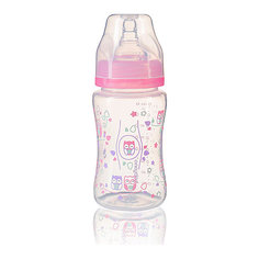 Бутылочка BabyOno антиколиковая, 240 мл, розовая