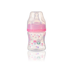 Бутылочка BabyOno антиколиковая, 120 мл, розовая