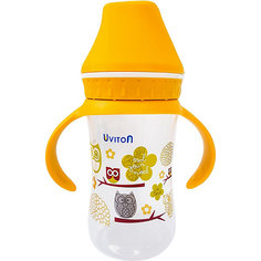 Бутылочка Uviton Baby с широким горлышком, 250 мл, золотистый