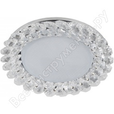 Светильник под лампу gx53 эра dk84 ch/wh 220v,13w, хром/прозрачный б0020573