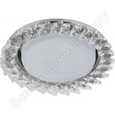 Светильник под лампу gx53 эра dk86 ch/wh 220v,13w, хром/прозрачный б0020576