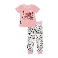 Пижама Lucky Child с брюками-МИШКИ розовая
