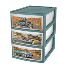 Органайзер Пластишка А5 3 ящика серый