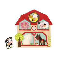 Пазл-вкладыш Janod Ферма музыкальный: 5 элементов