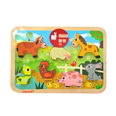 Пазл Janod объемный Животные на ферме: 7 элементов