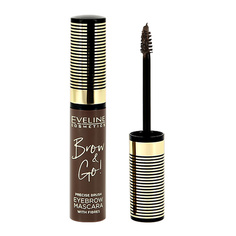 Тушь для бровей EVELINE BROW & GOW стойкая с микрофиброй тон 01 medium brown