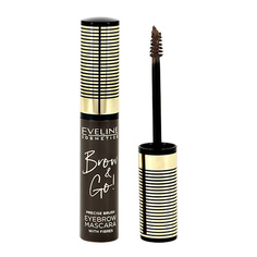 Тушь для бровей EVELINE BROW & GOW стойкая с микрофиброй тон 03 soft brown