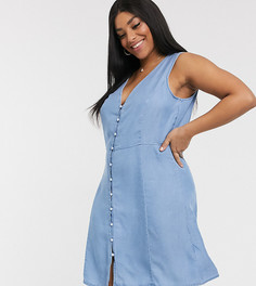 Синее платье на пуговицах Vero Moda curve-Синий