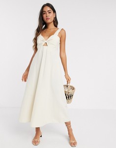 Кремовое платье макси Vero Moda-Белый