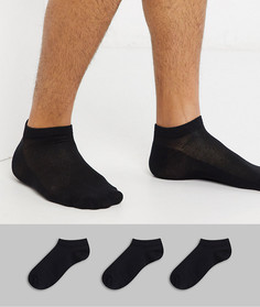 3 пары черных спортивных носков Selected Homme-Черный