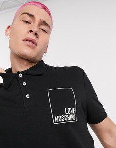 Черная футболка-поло с логотипом Love Moschino-Черный