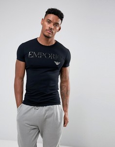 Черная футболка в стиле casual с логотипом Emporio Armani-Черный