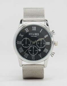 Серебристые часы с сетчатым ремешком и хронографом Reclaimed Vintage Inspired эксклюзивно для ASOS-Серебряный