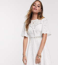 Платье мини с кружевом Sisters Of The Tribe Petite-Белый