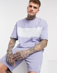 Пижама с шортами и oversized-футболкой со вставками ASOS DESIGN x Dark Future-Фиолетовый