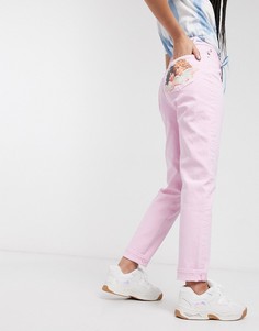 Розовые джинсы прямого кроя с нашивкой Fiorucci-Розовый
