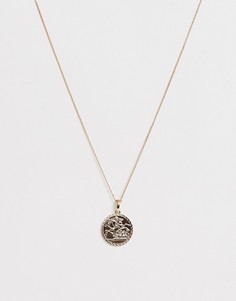 Золотистое ожерелье с медальоном Chained & Able-Золотой