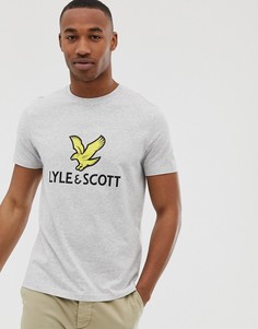 Серая футболка с крупным логотипом Lyle & Scott-Серый