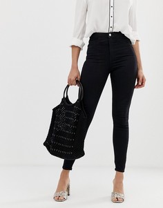 Черные джеггинсы скинни с завышенной талией River Island-Черный
