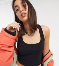 Черная майка-борцовка в рубчик COLLUSION-Черный