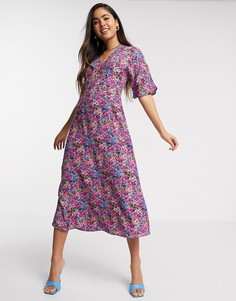 Платье макси с ярким цветочным принтом Y.A.S-Мульти