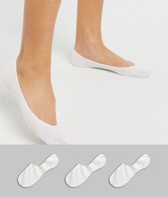 3 пары белых невидимых носков Monki-Белый