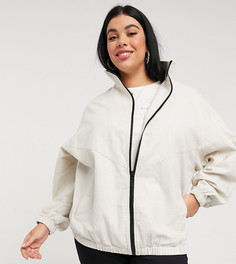 Льняной oversized‑бомбер ASOS DESIGN Curve-Белый