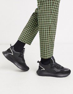 Черные кожаные кроссовки на массивной подошве Bronx grayson-Черный