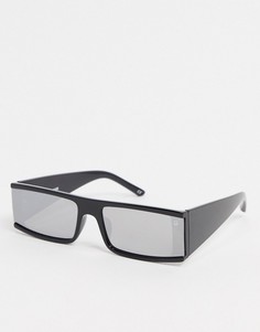 Черные квадратные солнцезащитные очки в стиле ретро с зеркальными стеклами Dusk To Dawn-Черный
