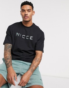 Черная футболка oversized с логотипом Nicce-Черный