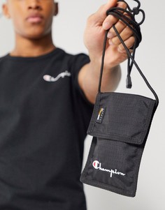 Черная сумка через плечо из ткани рипстоп Champion-Черный