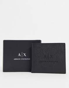 Черный бумажник с тисненым логотипом "AX" Armani Exchange