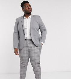 Серый супероблегающий трикотажный блейзер ASOS DESIGN Plus