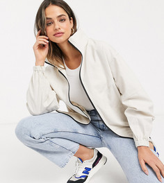 Льняной oversized-бомбер кремового цвета ASOS DESIGN Tall-Белый