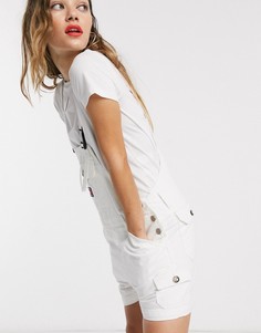Белый джинсовый комбинезон-шорты Tommy Jeans