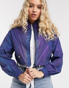 Фиолетовая ветровка со светоотражающей отделкой Bershka-Фиолетовый