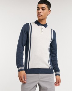 Джемпер с горловиной на пуговицах Ben Sherman-Голубой