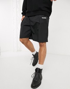 Черные шорты из нейлона со складками Hummel Hive-Черный цвет