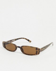 Солнцезащитные очки в черепаховой оправе в стиле 90-х River Island-Коричневый