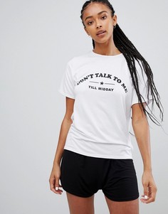 Пижамный комплект из футболки с надписью "dont talk to me til midday" и шортов Adolescent Clothing-Мульти