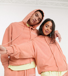 Худи в стиле oversized оранжевого цвета COLLUSION Unisex-Оранжевый