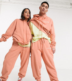 Оранжевые джоггеры в стиле oversized с эффектом кислотной стирки COLLUSION Unisex-Оранжевый