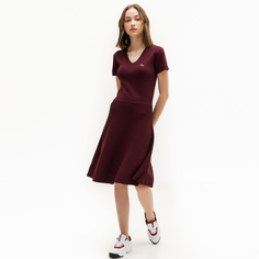 Женское платье Lacoste с v-образным вырезом и короткими рукавами